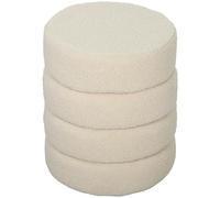 HOMCOM Tabouret repose-pieds rond rembourré avec coussin d'assise pour salon, chambre à coucher, beige, diamètre 40 x 45 cm