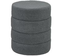 HOMCOM Tabouret repose-pieds rond rembourré avec coussin de siège pour salon, chambre à coucher, gris foncé, diamètre 40 x 45 cm