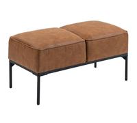 HOMCOM Tabouret, Tabouret Moderne avec Assise rembourrée et Pieds en Acier, Cuir synthétique, Banc de Chambre, capacité de Charge 120kg, pour entrée, Couloir, 80x40x46 cm, Marron