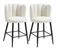 HOMCOM - Tabourets de bar - Tissu 100% polyester - 52x50x93cm - Blanc