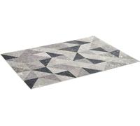 HOMCOM Tapis au design tendance tapis moderne aux formes géométriques pour salon chambre cuisine polyester gris+noir+blanc 120 x 170 cm