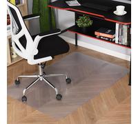 HOMCOM Tapis de chaise de bureau rectangulaire, antidérapants en plastique transparent 90x120cm
