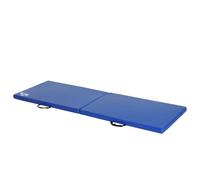 HomCom Tapis de gymnastique fitness pliable 180x60x5 cm antidérapant revêtement synthétique bleu