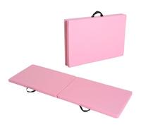 HOMCOM Tapis de gymnastique pliable - Yoga/Pilates - 180 x 60 x 5 cm - Revêtement synthétique - Rose
