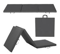 HOMCOM Tapis de gymnastique pliable, tapis gymnastique épais, 180 x 60 x 5 cm, avec poignée, tapis de sol pour yoga, sport, fitness, pilates, revêtement synthétique, gris