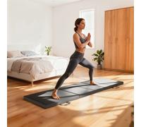 HOMCOM Tapis de gymnastique yoga pilates fitness pliable en 3 panneaux avec poignées revêtement synthétique 180 x 60 x 5cm gris