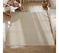 HOMCOM Tapis de salon 120x160 cm Lavable en machine Tapis à poils longs Doux Style moderne Tapis de salon Chambre à coucher Salle à manger Tapis Crème Blanc
