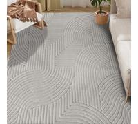 HOMCOM Tapis de salon, chambre à coucher, salle à manger, style moderne, base antidérapante tissée à la machine 160 x 120 cm Gris