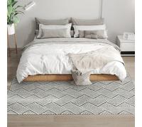 HOMCOM Tapis Salon 170 x 120 cm Tapis à Poils Courts, Lavable en Machine, hypoallergénique, pour Salon, Chambre à Coucher, Bureau, Gris Clair