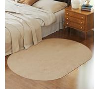 HOMCOM Tapis Salon 170x120 cm Lavable en Machine Tissé à la Main Style Rustique Tapis pour Salon Chambre Beige