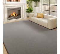 HOMCOM Tapis salon 200 x 140 cm tapis à poils longs, lavable en machine, antidérapant, en fausse fourrure, gris clair