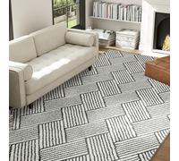 HOMCOM Tapis Salon 230 x 160 cm Tapis à Poils Courts, Lavable en Machine, hypoallergénique, pour Salon, Chambre à Coucher, Bureau, Gris Clair