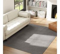 HOMCOM Tapis salon 230 x 160 cm tapis à poils longs, lavable en machine, antidérapant, en fausse fourrure, gris clair