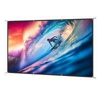 HOMCOM Toile de Projection Manuelle 305 cm Format 16:9 HD 4K/8K pour Intérieur et Extérieur Blanc