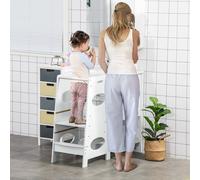 HOMCOM Tour d'apprentissage observation en MDF pour enfants hauteur réglable marches antidérapantes avec barres de sécurité blanc