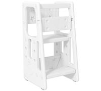 Tour d'apprentissage Enfant 18 mois 5 ans hauteur réglable 3 niveaux HDPE blanc