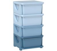 HOMCOM Tour de rangement pour enfants avec 4 tiroirs, rangement pour jouets pour enfants +3 ans, avec bords arrondis et poignées, pour chambre d'enfant, salle de jeux, chambre à coucher, 37x37x76 cm,