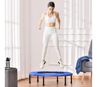 HOMCOM Trampoline de fitness Ø91 cm Mini Trampoline avec pieds antidérapants 100kg de charge Ø91 x 22,5H cm Noir+Bleu