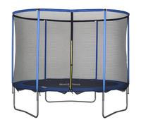 HOMCOM Trampoline de jardin avec filet de sécurité - Pour l'intérieur et l'extérieur - Trampoline de fitness pour enfants et adultes - Acier bleu et noir - Jusqu'à 113,6 kg - Ø 305 x 248 cm