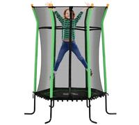 HOMCOM Trampoline pour Enfant Ø 1,63 x 1,9 m Filet de sécurité Porte zippée 6 poteaux rembourrés Inclus Charge Max. 50 kg Vert Noir