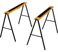 HOMCOM Tréteau de travail, cheval de sciage, tréteau de support, pliable, antidérapant, acier, orange, noir, 99,5 x 50 x 78 cm, capacité de charge 125 kg