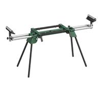 HOMCOM Tréteaux pliables robustes, hauteur et longueur réglables, avec rouleau d’alimentation, support pour scie à onglet, charge 200 kg, compatibilité universelle, vert