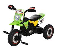 Tricycle enfant moto cross effets musicaux et lumineux coffre rangement vert TU