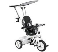 HomCom Tricycle enfant pliable pare-soleil canne amovible benne rangement acier blanc TU