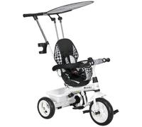 HomCom Tricycle enfant pliable pare-soleil canne amovible benne rangement acier blanc TU