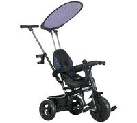 HOMCOM Tricycle Enfants Pare-Soleil Pliable Canne Amovible Benne Rangement 105 x 47 x 98 cm Acier Bleu et Noir