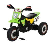 Tricycle enfant moto cross effets musicaux et lumineux coffre rangement vert TU