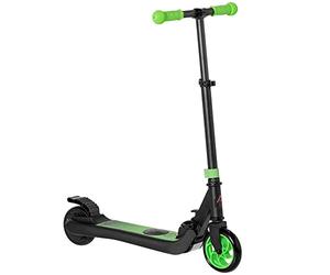 HOMCOM Trottinette électrique Adolescents 6 Ans + Pliable, Scooter électrique Pliable Hauteur réglable 75-80 cm, Vitesse jusqu'à 8 km/h, autonomie de 6 km, avec Frein, en Aluminium, Acier, Vert
