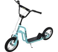 HOMCOM Trottinette Enfant Guidon Réglable Scooter Trottinette City Scooter Enfant Kickboard avec pneus gonflables 12 pouces à partir de 5 ans Bleu 120 x 58 x 75-80 cm