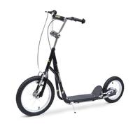 HomCom Trottinette enfant Tout-terrain dès 5 ans pneus gonflables guidon réglable freins Acier Noir
