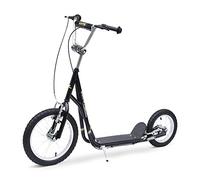 HOMCOM Trottinette Patinette Enfant à partir de 5 Ans Grands Pneus Noir