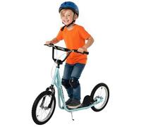 HOMCOM Trottinette Patinette Enfants 5+ Ans Grands Pneus Caoutchouc Bleu
