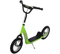HOMCOM Trottinette patinette Enfants à partir de 5 Ans Grandes Roues Guidon réglable poignée Frein et béquille Acier Vert
