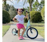 HOMCOM Trottinette patinette enfants guidon réglable 2 freins contrôlés grandes roues pneumatiques alliage d'aluminium bleu