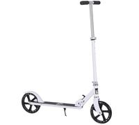 HomCom Trottinette pliable guidon réglable 4 niveaux frein à friction arrière enfants 3-8 ans blanc
