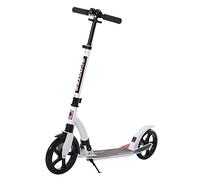HOMCOM Trottinette Pliable pour Adulte à partir 14 Ans 92,5 x 37,5 x 82-97 cm Hauteur Guidon réglable alu Blanc