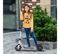 HOMCOM Trottinette pliable pour adulte enfant à partir de 14 ans 93.5 x 38 x 95-105 cm guidon réglable aluminium blanche
