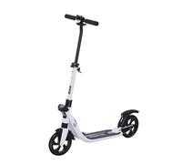 HOMCOM Trottinette Pliable pour Adultes Enfants dolescents à partir 14 Ans Hauteur Guidon réglable Double système d'absorption des Chocs Roues PU alu dim. 94 x 38 x 95-105 cm Blanc