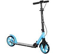HOMCOM Trottinette pliable pour adultes et enfants dès 14 ans Scooter avec guidon réglable 91,5x36,5x91-104 cm Bleu