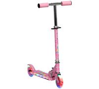 HOMCOM Trottinette pour Enfants 3-7 Ans Pliable Roues Lumineuses en PU Rose