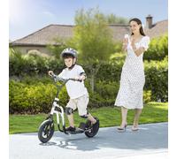 HOMCOM Trottinette pour Enfants 5-12 Ans avec Frein, Béquille et Guidon Réglable, 129x52x80-88 cm, Blanc et Noir