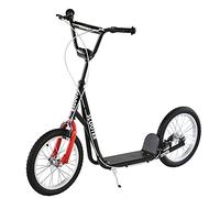 HOMCOM Trottinettes Enfants Hauteur réglable pneus Caoutchouc âge 5+ Noir