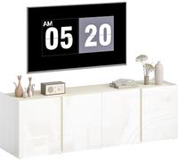 HOMCOM-TV Armoire-Panneau de particules-135L x 38L x 45H cm-blanc brillant
