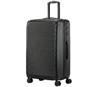 HOMCOM Valise extensible 77 cm à 4 roues pivotantes, serrure TSA, noire | Valise rigide avec poignée haute, poignée latérale et coins renforcés