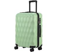 HOMCOM Valise Rigide 65 cm 64 L, Bagage Cabine léger en ABS avec Serrure TSA, 4 Roues pivotantes à 360°, poignée télescopique et poignées latérales, Verte