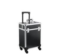 HOMCOM Valise Trolley Maquillage Vanity Alu. 34L x 24l x 52H cm Noir